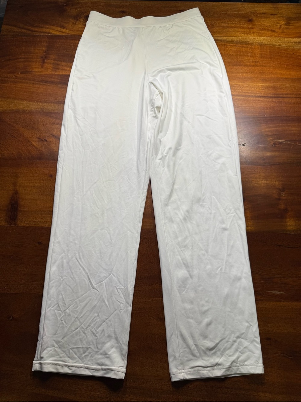 SYMPLI White Straight Leg Pants Womens Size 6 Comfort Stretch Pull On Jersey